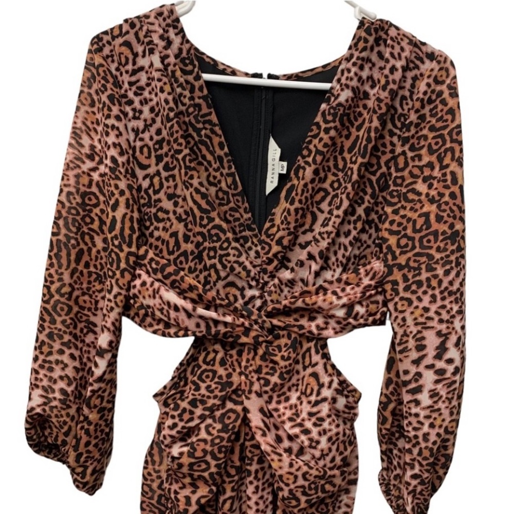 Anthropologie Ranna Gill Leopard Print Cut Out Dress